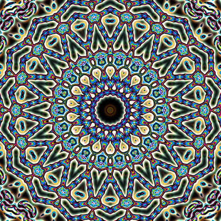 Colorful digital art, Oriental pattern, geometric texture, Mystical motif, Abstract background,...