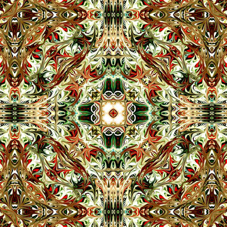 Colorful digital art, Oriental pattern, geometric texture, Mystical motif, Abstract background,...