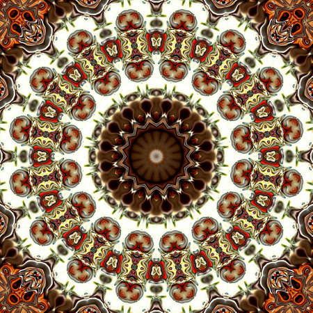 Colorful digital art, Oriental pattern, geometric texture, Mystical motif, Abstract background,...