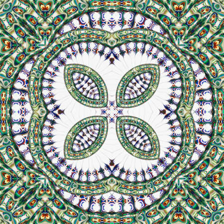 Colorful digital art, Oriental pattern, geometric texture, Mystical motif, Abstract background,...