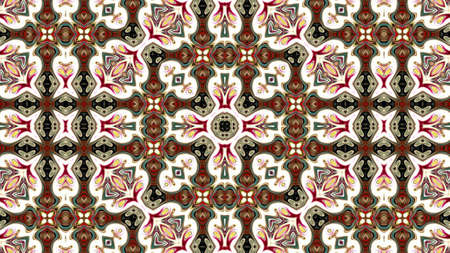 Colorful digital art, Oriental pattern, geometric texture, Mystical motif, Abstract background,...