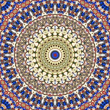 Colorful digital art, Oriental pattern, geometric texture, Mystical motif, Abstract background,...