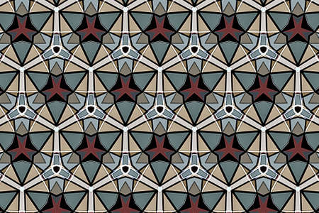 Colorful digital art, Oriental pattern, geometric texture, Abstract background