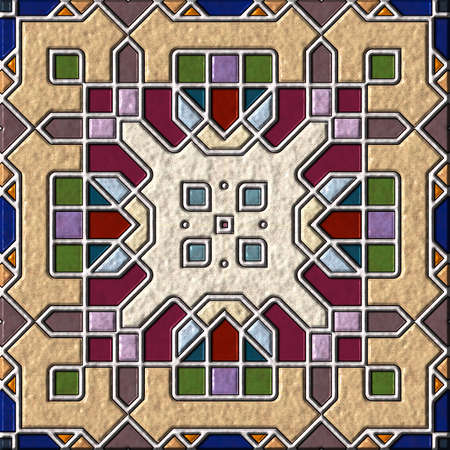 abstract art, mosaic pattern, symmetric and geometric shapes