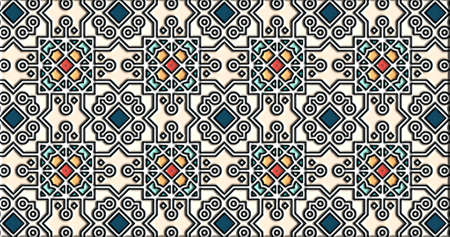 geometric ornamental shapes. decorative symmetrical background. unique and creative design. abstract colorful illustration.の写真素材
