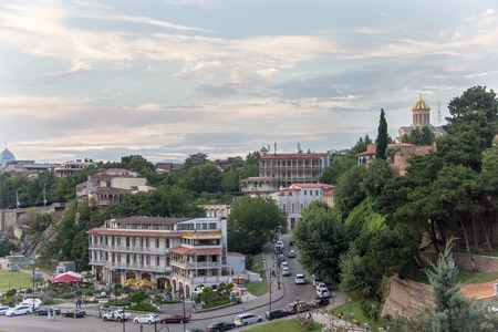 vie of old fortness and europe square in Tbilisi , Georgia