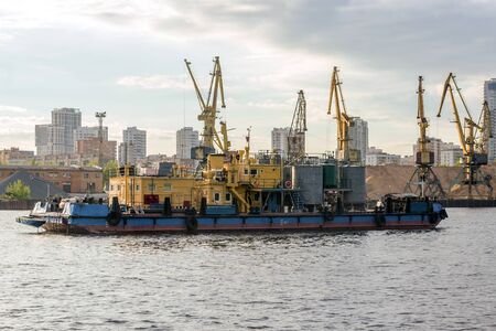 River small ship for service of city cargo port
