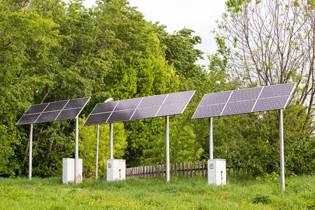 Solar array in the park for track lighting