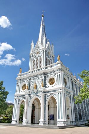 White Church on the Sunny day in Thailandの写真素材