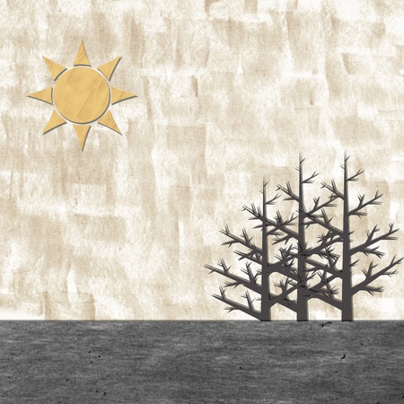 Trees on the warm and sunny dayの写真素材