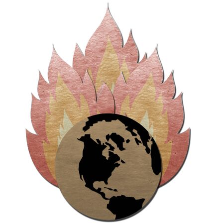 fire flame burning dry earthの写真素材