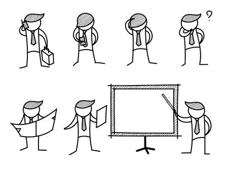 set of business man activitiesの写真素材
