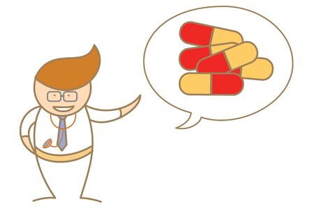 cartoon character of doctor talk about medicineの写真素材