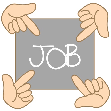 hand pointing to job directionの写真素材