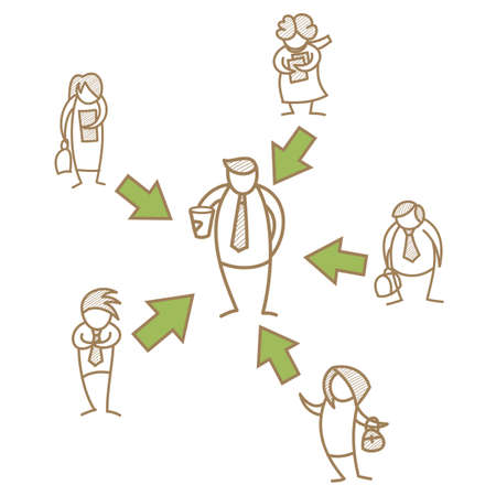 cartoon character of team connectingの写真素材