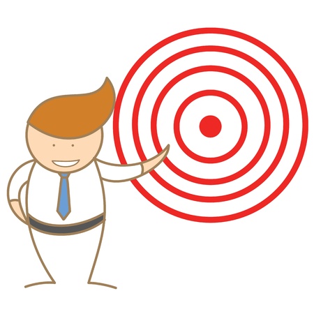 cartoon character of  man announce targetのイラスト素材