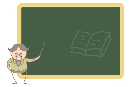 cartoon character professor present message on boardのイラスト素材