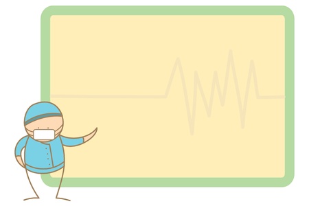 cartoon character surgeon present message on boardのイラスト素材