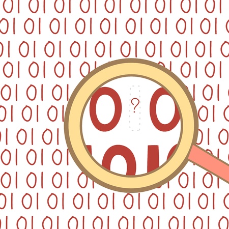 cartoon drawing of missed data magnifyingのイラスト素材