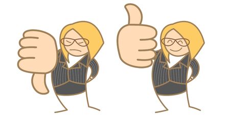 cartoon character of a woman say like unlikeのイラスト素材