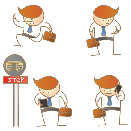 cartoon character of business man activities のイラスト素材