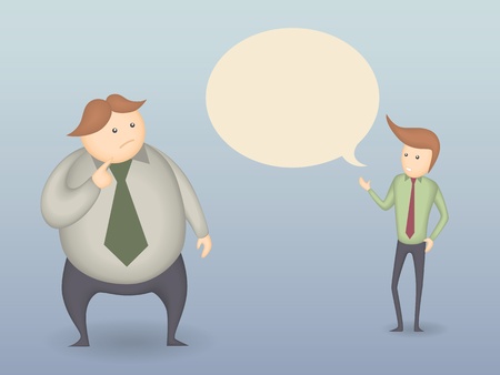 cartoon character of two men have conversationのイラスト素材