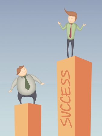 cartoon character of business man success のイラスト素材