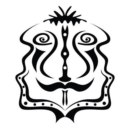 tattoo graphic of faceのイラスト素材