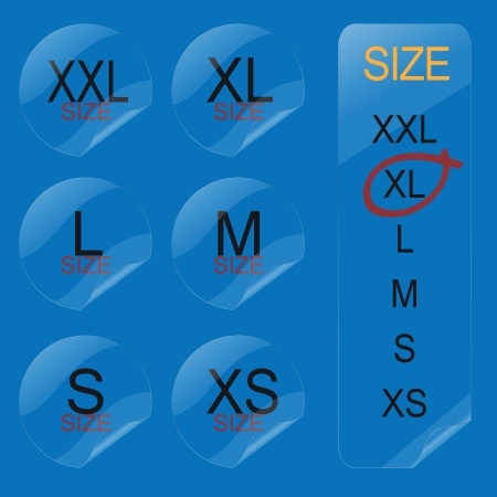 size tag clear stickerのイラスト素材