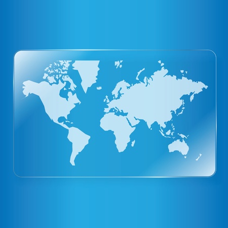 world map on glass plate backgroundのイラスト素材