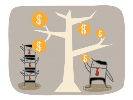 teamwork businessman get more moneyのイラスト素材