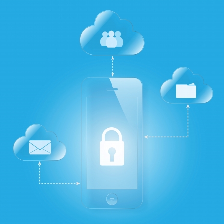 cloud computing mobile securityのイラスト素材