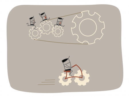 businessman working for company and his ownのイラスト素材