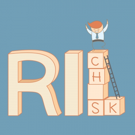 business man climb from risk to richのイラスト素材