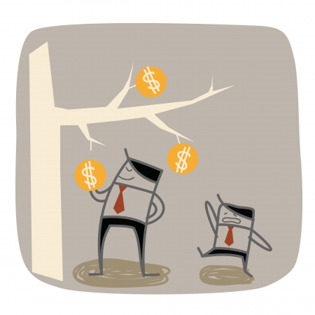 businessman higher the richerのイラスト素材