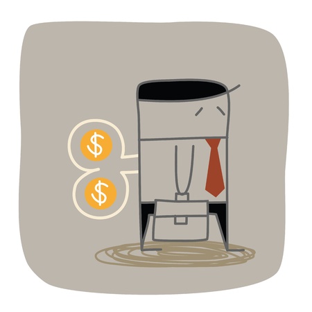 business man dollar wind upのイラスト素材