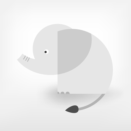 graphic black and white elephantのイラスト素材