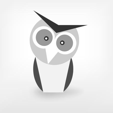 graphic black and white owlのイラスト素材