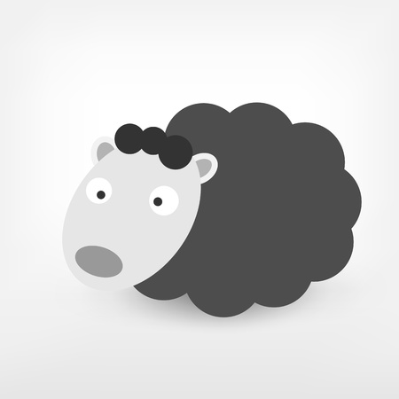 graphic  black and white sheepのイラスト素材