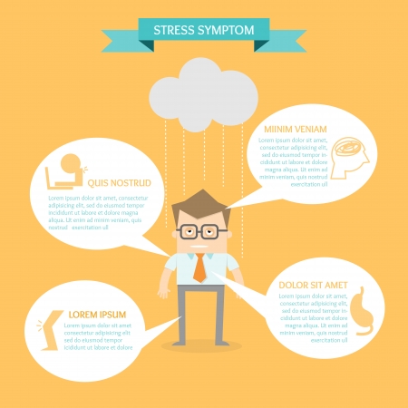 business man on health infographic stress symptom conceptのイラスト素材