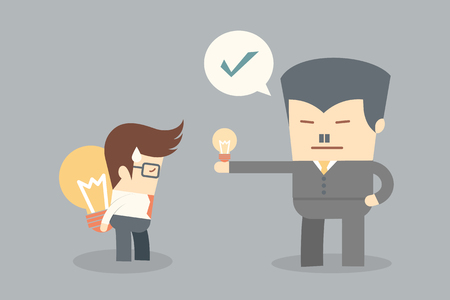 boss make decision concept of creativity and ideaのイラスト素材