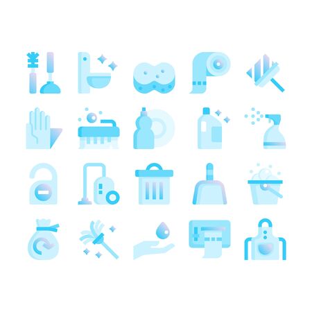 Minimal style icons of cleaningのイラスト素材