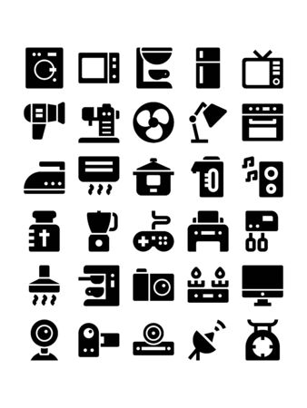 Minimal style icons of home appliancesのイラスト素材
