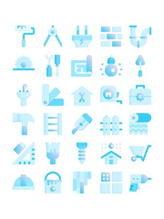 Minimal style icons of home repair and improvementのイラスト素材