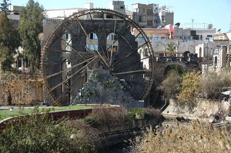 An old water-wheel in the syrian city of Hama