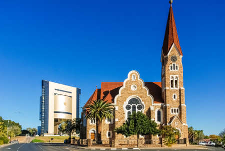 The Independence Memorial Museum and the Christ Church (or Christuskirche) is a historic landmark and Lutheran church in Windhoek, Namibia, Africaのeditorial素材