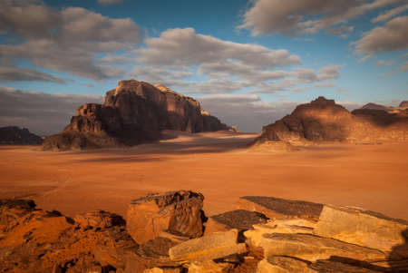 Panorama of Wadi Rum desert, Jordan, Middle Eastの写真素材