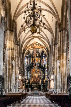 Vienna, Austria, St. Stephen's Cathedral Church (Stephansdom)-15 august 2019 : Main destinations of...
