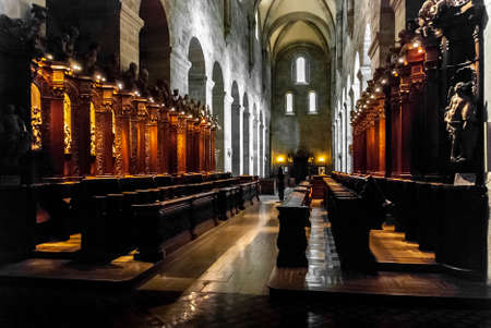 HEILIGENKREUZ, VIENNA, AUSTRIA - AUG 9 , 2019: interior of the church of the Cistercian monastery Heiligenkreuz (holy cross) abbeyのeditorial素材