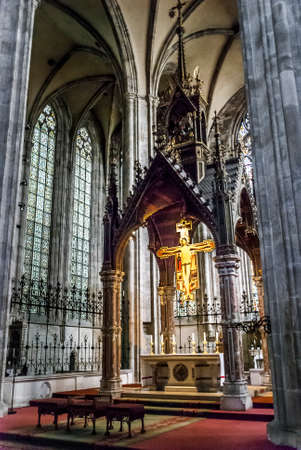 HEILIGENKREUZ, VIENNA, AUSTRIA - AUG 9 , 2019: interior of the church of the Cistercian monastery Heiligenkreuz (holy cross) abbeyのeditorial素材